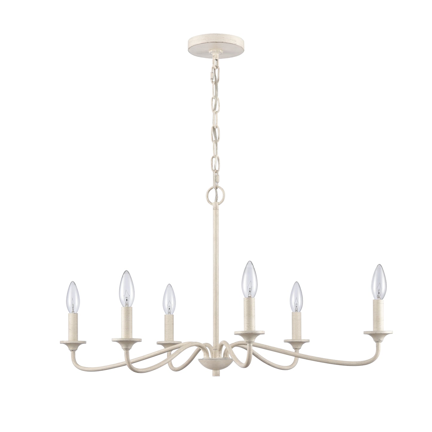 ELK SHOWROOM EC89688/6 Quinn 30'' Wide 6-Light Chandelier - Antique White