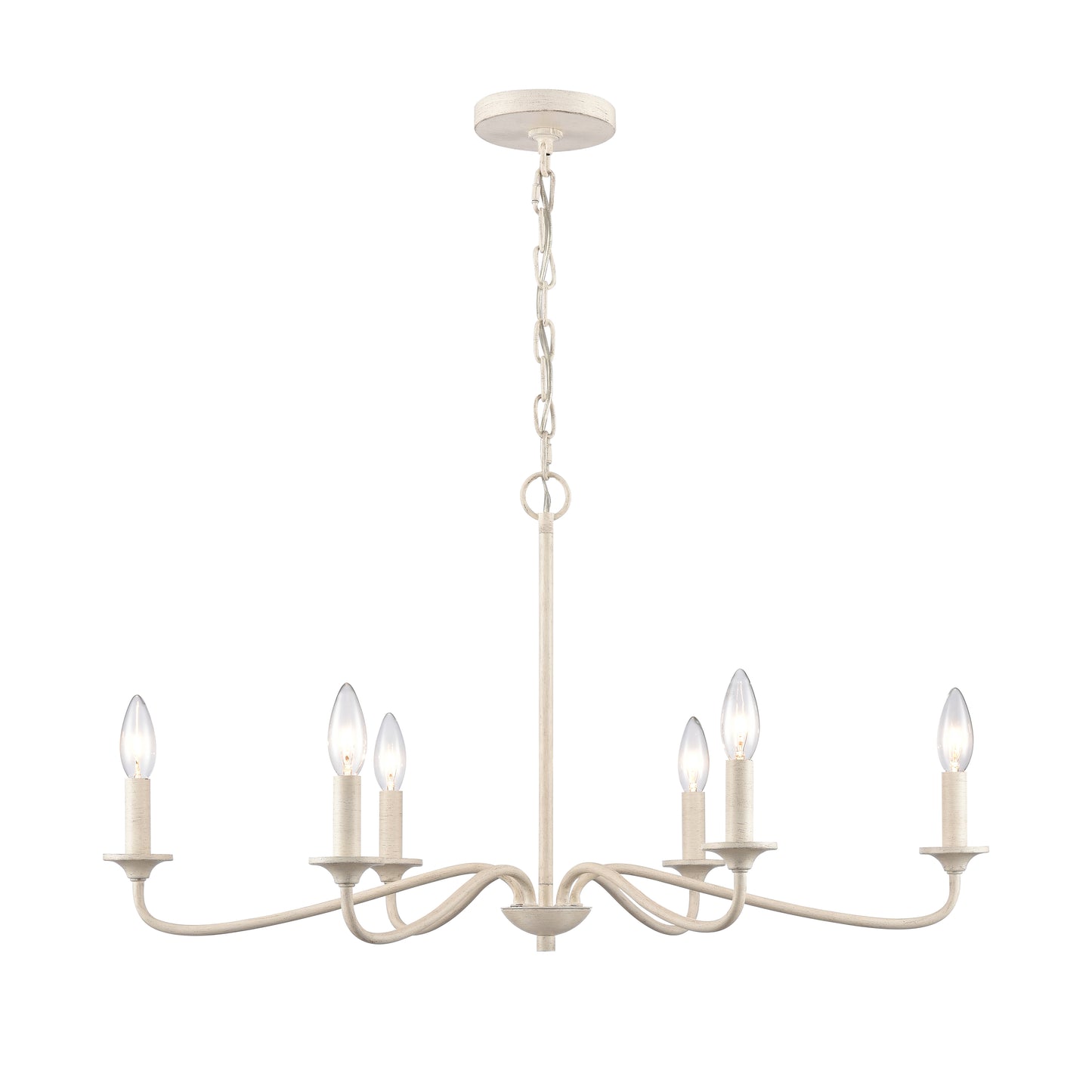 ELK SHOWROOM EC89688/6 Quinn 30'' Wide 6-Light Chandelier - Antique White