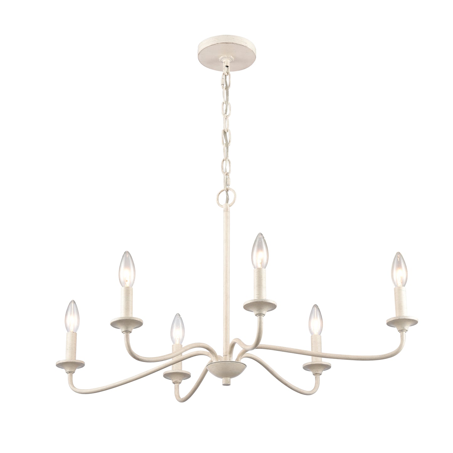 ELK SHOWROOM EC89688/6 Quinn 30'' Wide 6-Light Chandelier - Antique White