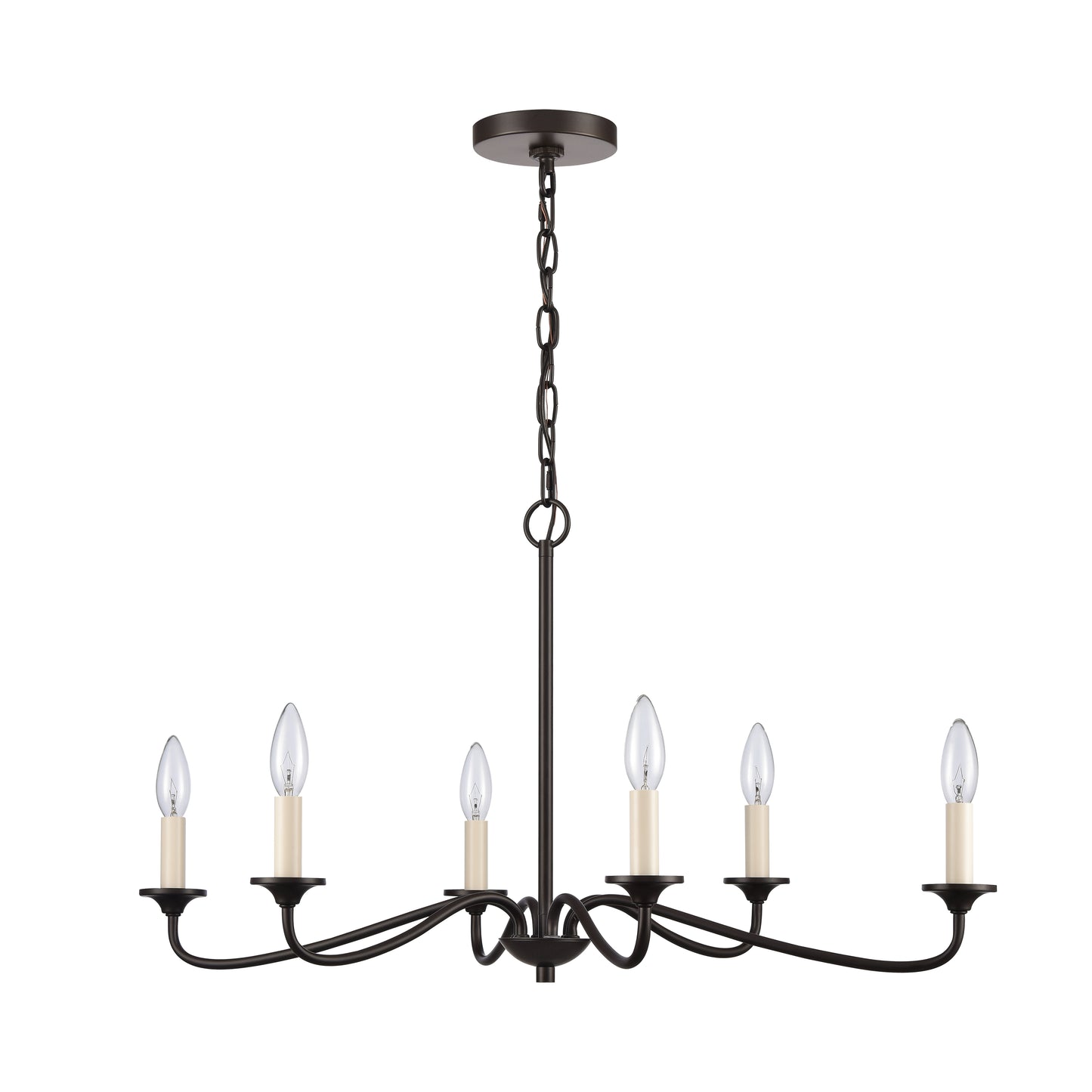 ELK SHOWROOM EC89689/6 Quinn 30'' Wide 6-Light Chandelier - Old Bronze