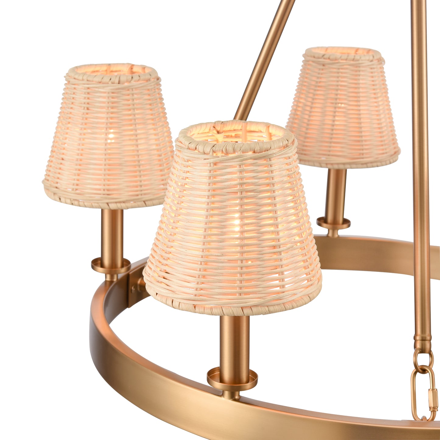 ELK SHOWROOM EC89756/5 Rydell 24.5'' Wide 5-Light Chandelier - Brushed Gold and Rattan