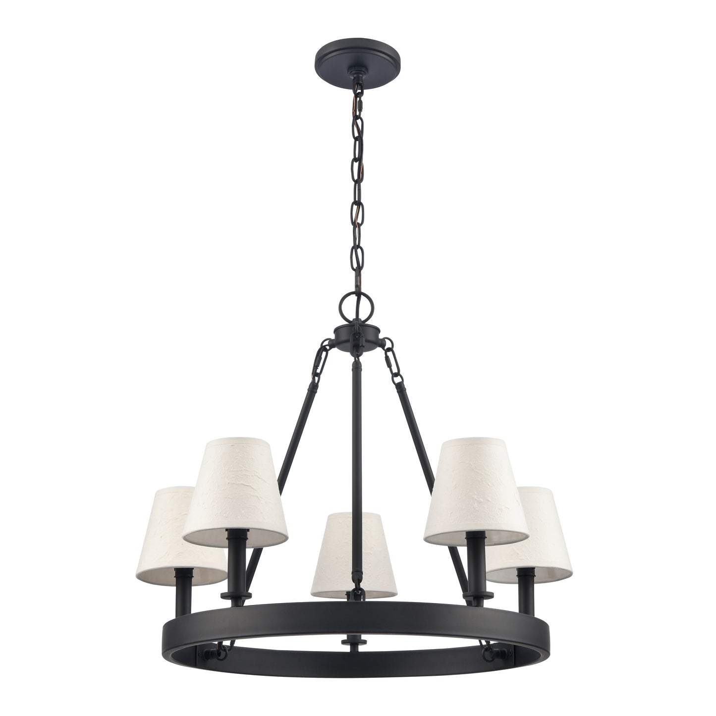 ELK SHOWROOM EC89766/5 Rydell 24.5'' Wide 5-Light Chandelier - Matte Black and Parchment