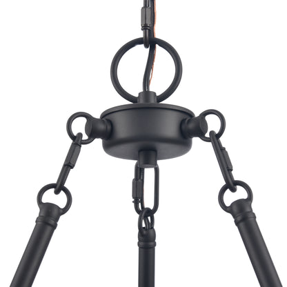 ELK SHOWROOM EC89766/5 Rydell 24.5'' Wide 5-Light Chandelier - Matte Black and Parchment