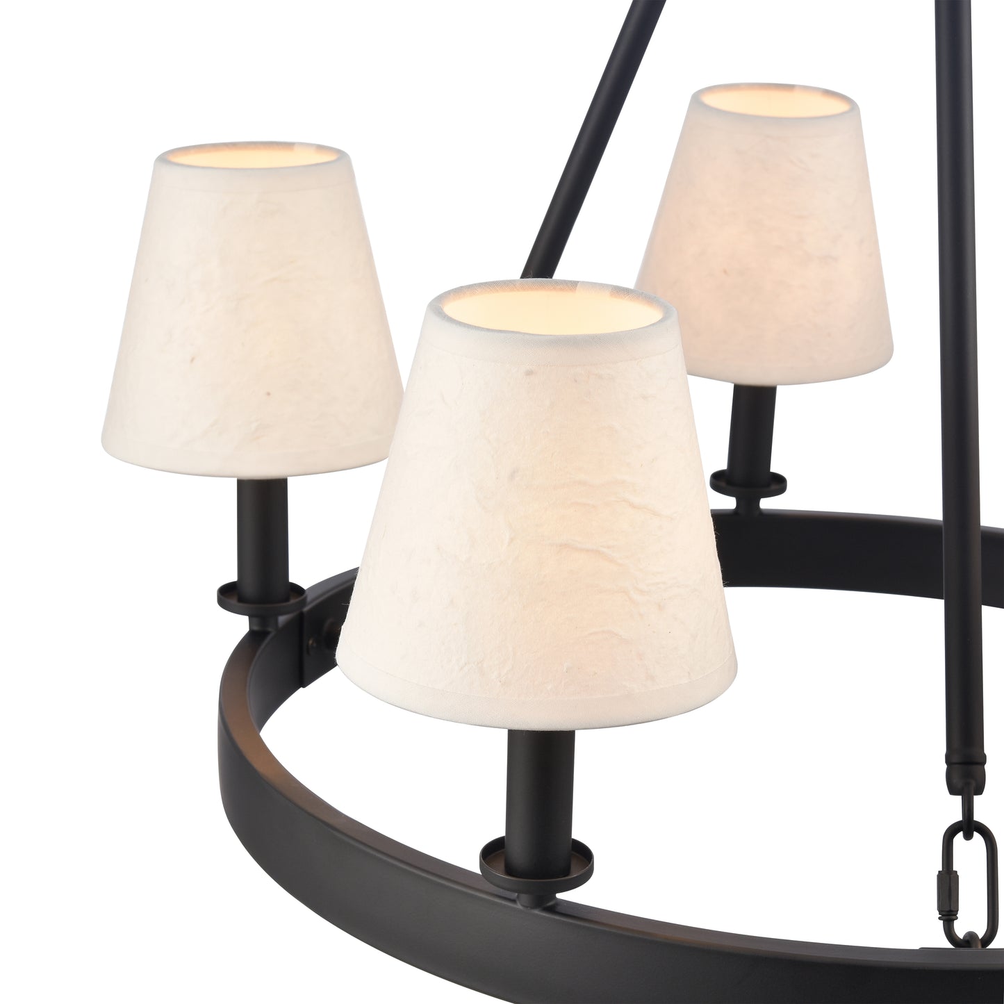 ELK SHOWROOM EC89766/5 Rydell 24.5'' Wide 5-Light Chandelier - Matte Black and Parchment