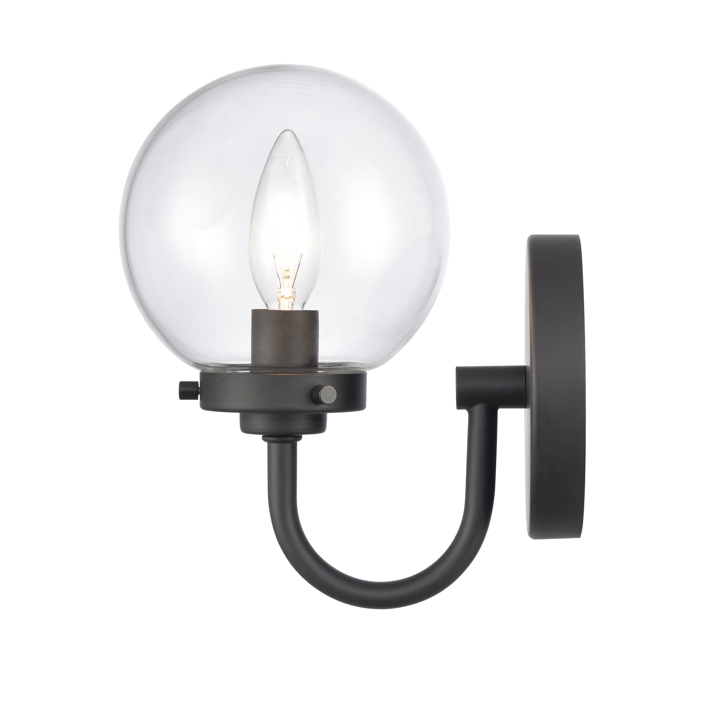 ELK SHOWROOM EC89930/1 Fairbanks 8.5'' High 1-Light Sconce - Matte Black with Clear