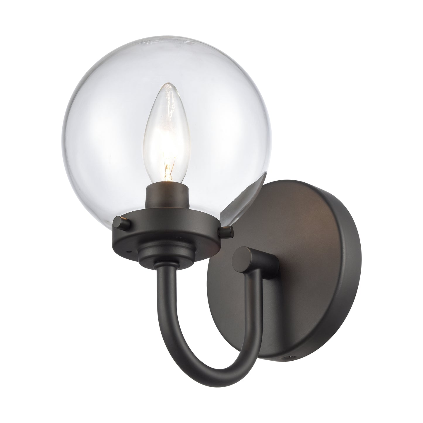 ELK SHOWROOM EC89930/1 Fairbanks 8.5'' High 1-Light Sconce - Matte Black with Clear