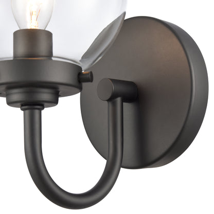 ELK SHOWROOM EC89930/1 Fairbanks 8.5'' High 1-Light Sconce - Matte Black with Clear