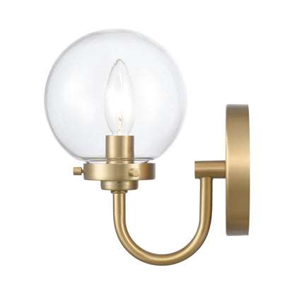 ELK SHOWROOM EC89940/1 Fairbanks 8.5'' High 1-Light Sconce - Brushed Gold and Clear