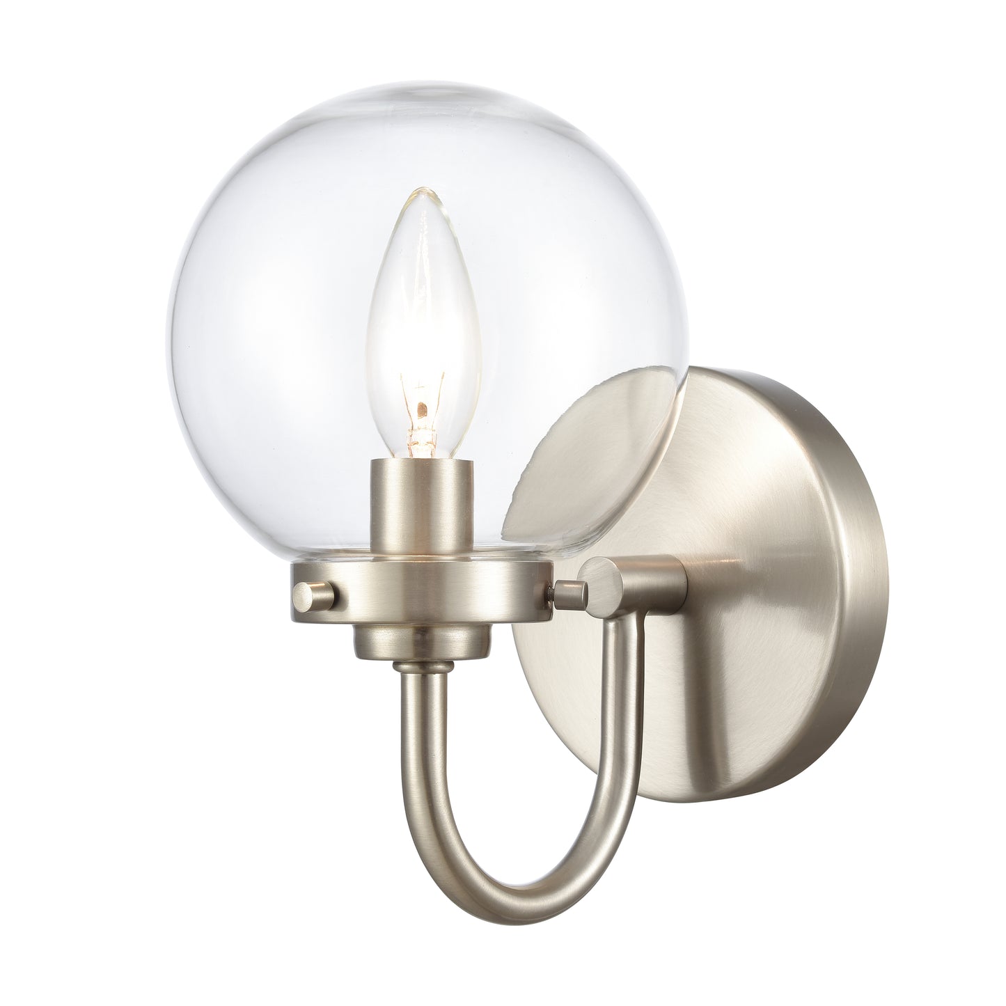 ELK SHOWROOM EC89950/1 Fairbanks 8.5'' High 1-Light Sconce - Brushed Nickel and Clear