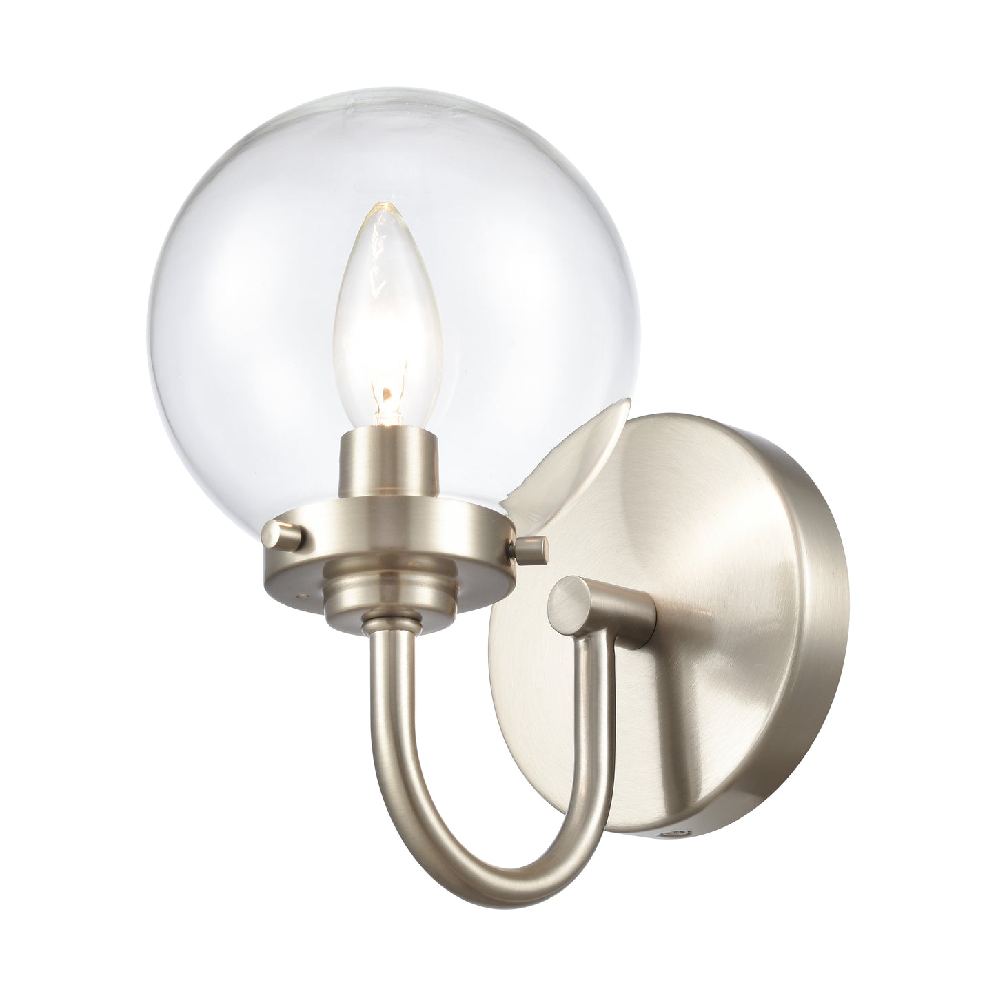 ELK SHOWROOM EC89950/1 Fairbanks 8.5'' High 1-Light Sconce - Brushed Nickel and Clear