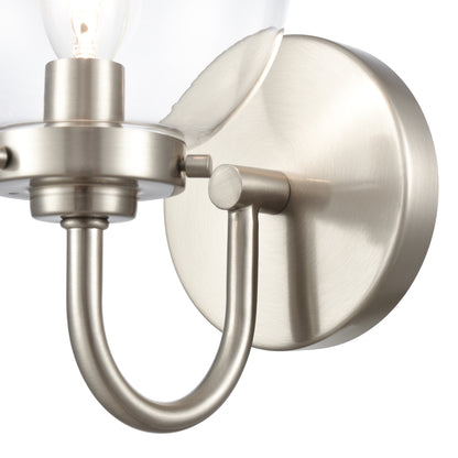 ELK SHOWROOM EC89950/1 Fairbanks 8.5'' High 1-Light Sconce - Brushed Nickel and Clear