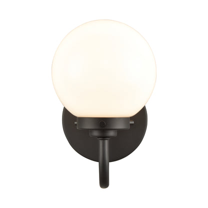 ELK SHOWROOM EC89960/1 Fairbanks 8.5'' High 1-Light Sconce - Matte Black with Opal