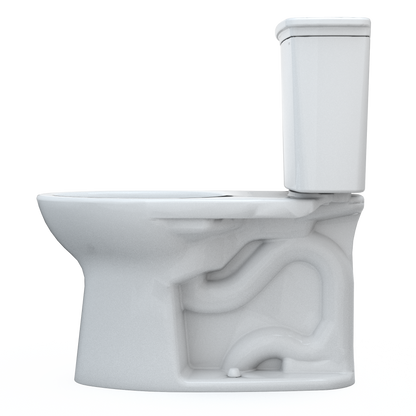 TOTO CST786CEFG#01 Drake Transitional Two-Piece Elongated 1.28 Gpf Universal Height Tornado Flush Toilet With Cefiontect - Cotton White