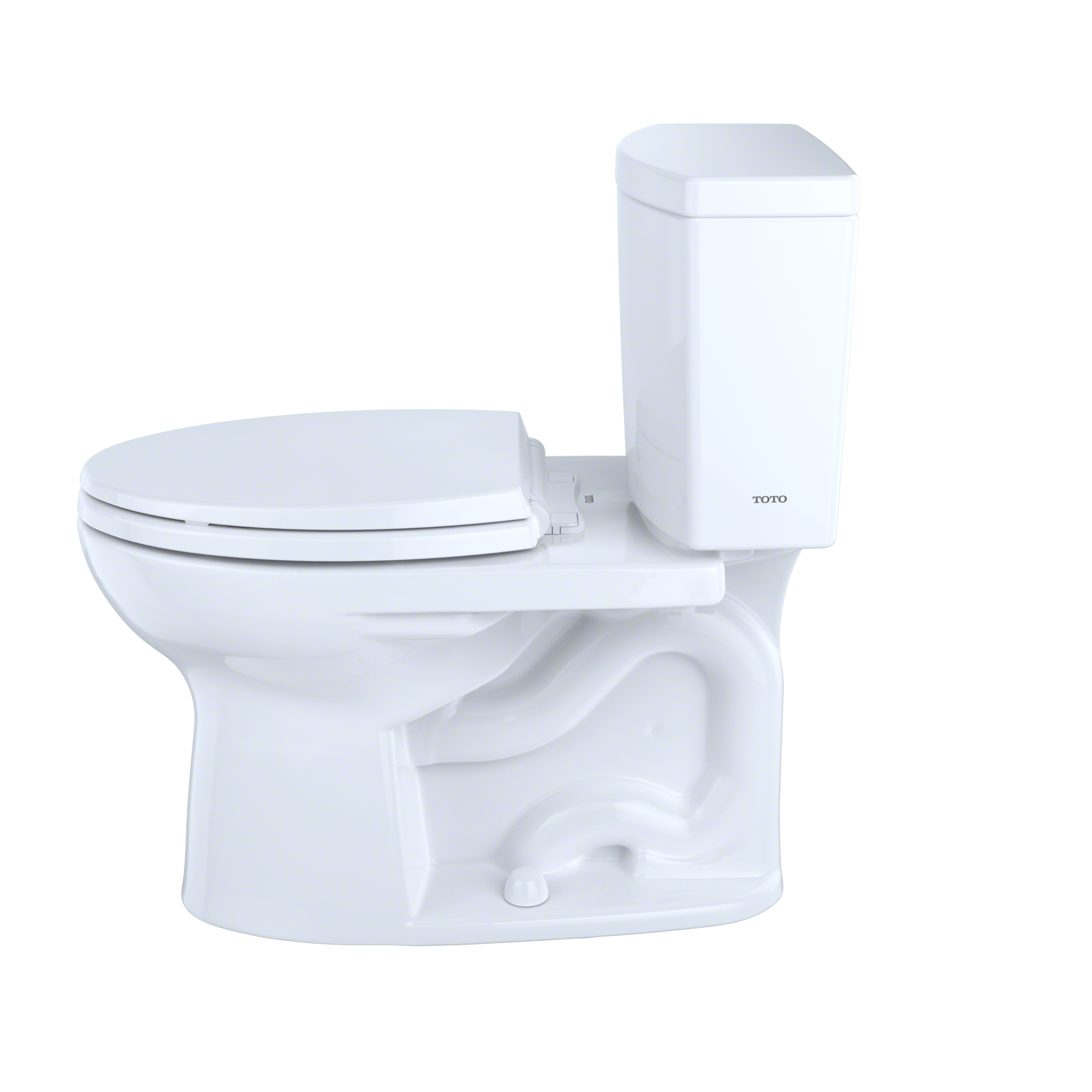 TOTO CST454CUFRG#01 Drake Ii 1G Two-Piece Elongated 1.0 Gpf Universal Height Toilet With Cefiontect And Right-Hand Trip Lever - Cotton White