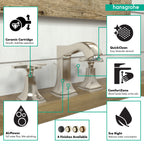 HANSGROHE 31306831 Metropol Classic Widespread Faucet 110 with Cross Handles and Pop-Up Drain, 1.2 GPM - Polished Nickel