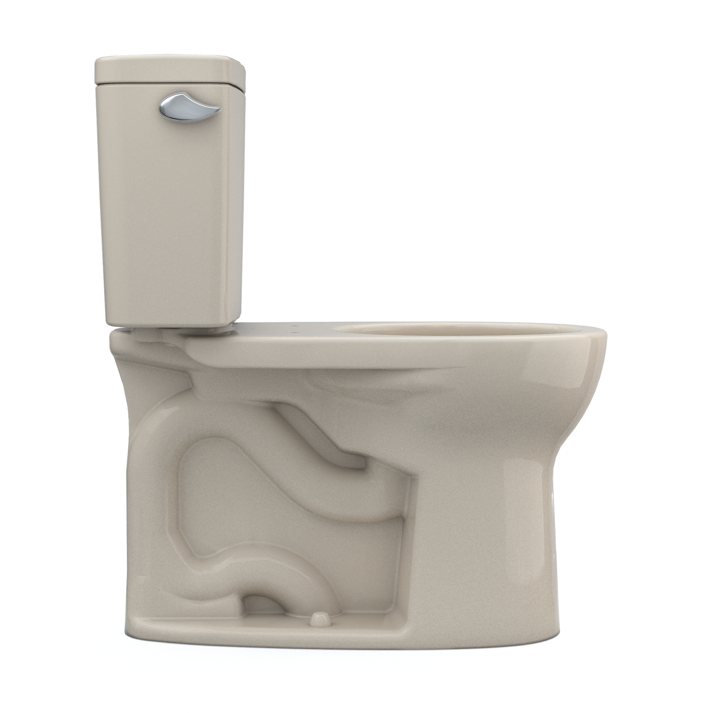 TOTO CST775CEFG#03 Drake Two-Piece Round 1.28 GPF Universal Height TORNADO FLUSH Toilet with CEFIONTECT , Bone