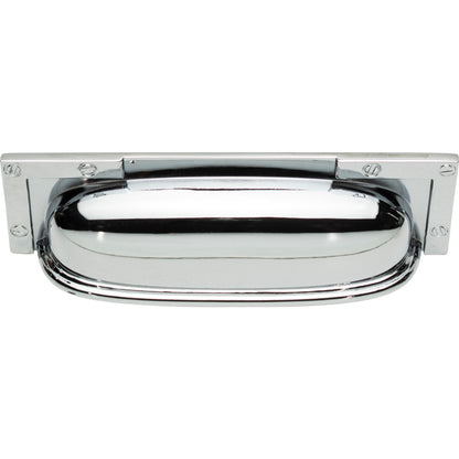 ATLAS 382-CH Campaign 3 3/4" Center to Center Cup/Bin Pull - Polished Chrome