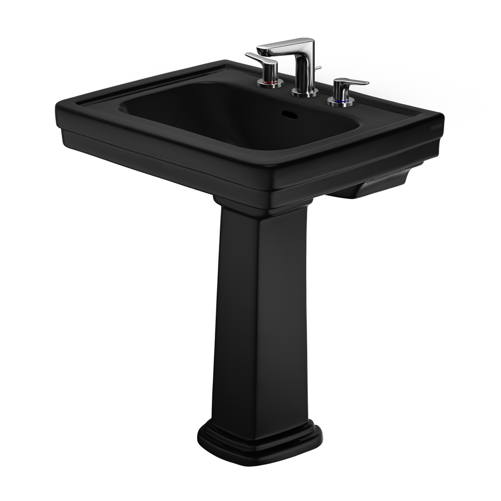 TOTO LPT530.8N#51 Promenade 27-1/2" X 22-1/4" Rectangular Pedestal Bathroom Sink For 8 Inch Center Faucets - Ebony