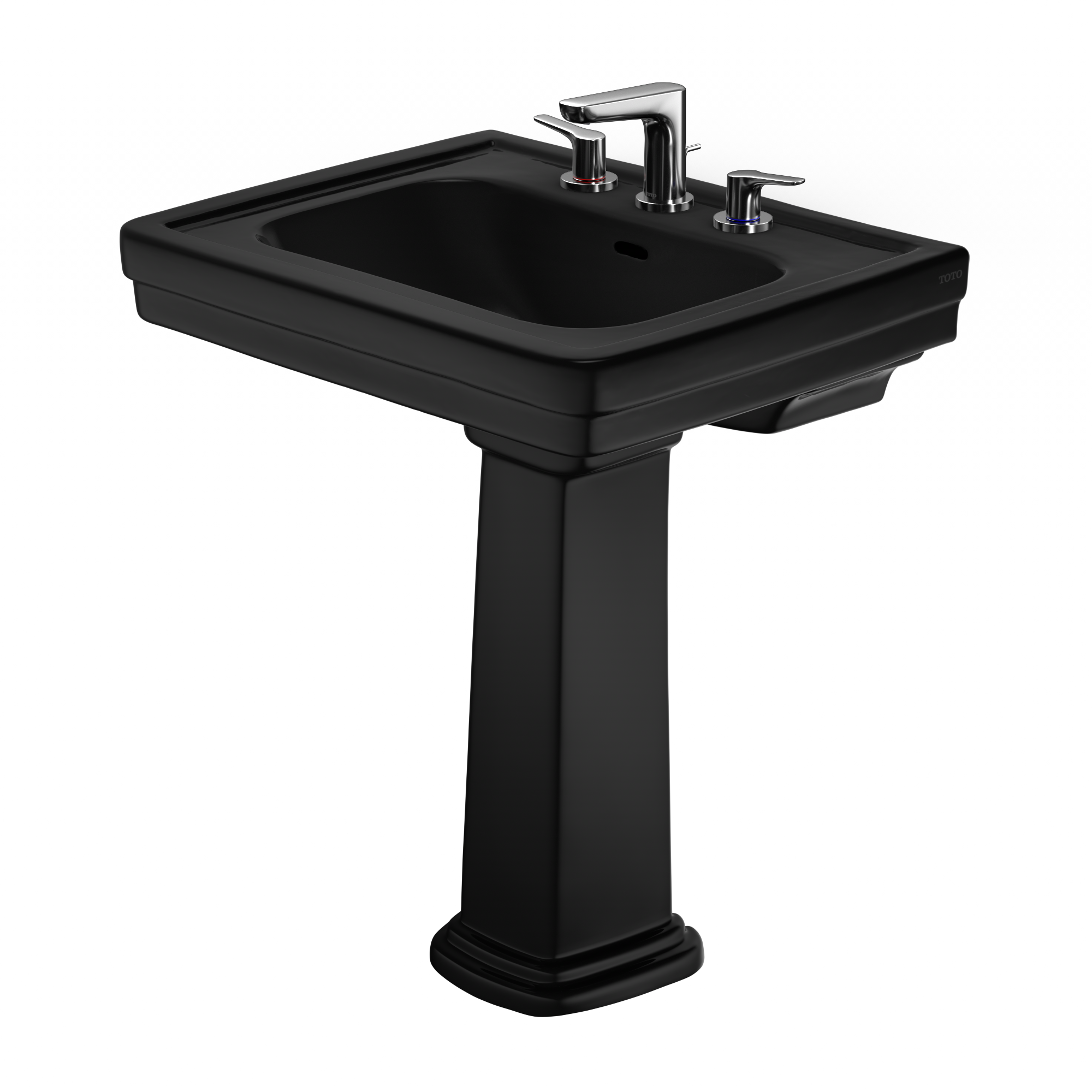 TOTO LPT530.8N#51 Promenade 27-1/2" X 22-1/4" Rectangular Pedestal Bathroom Sink For 8 Inch Center Faucets - Ebony