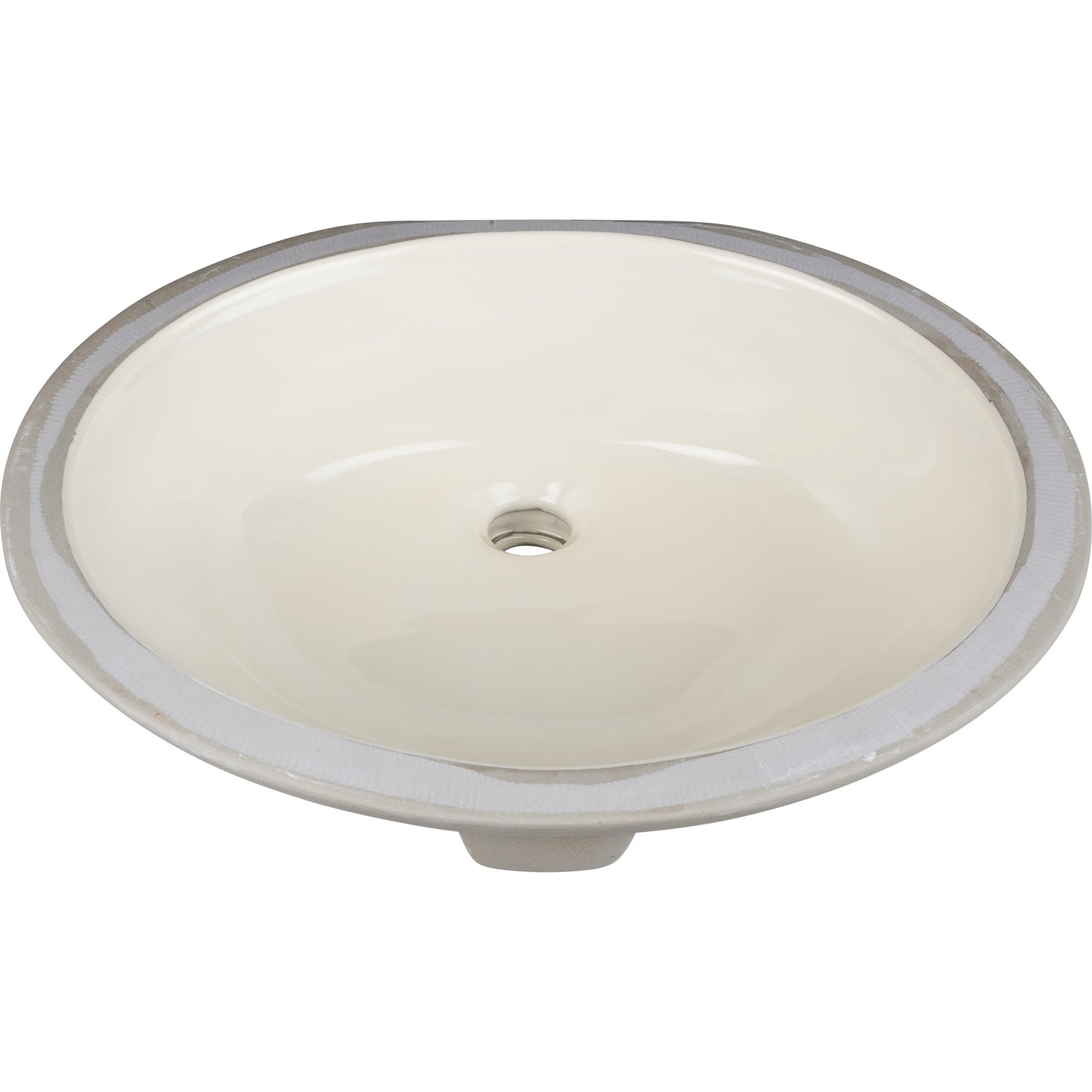 HARDWARE RESOURCES H8810 17-3/8" L x 14-1/4" W Parchment Oval Undermount Porcelain Bathroom Sink With Overflow , Parchment