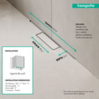HANSGROHE 56219001 RainDrain Minimalistic Complete Set 2", 27 5/8" Trim and Installation Set - Brushed Stainless Steel