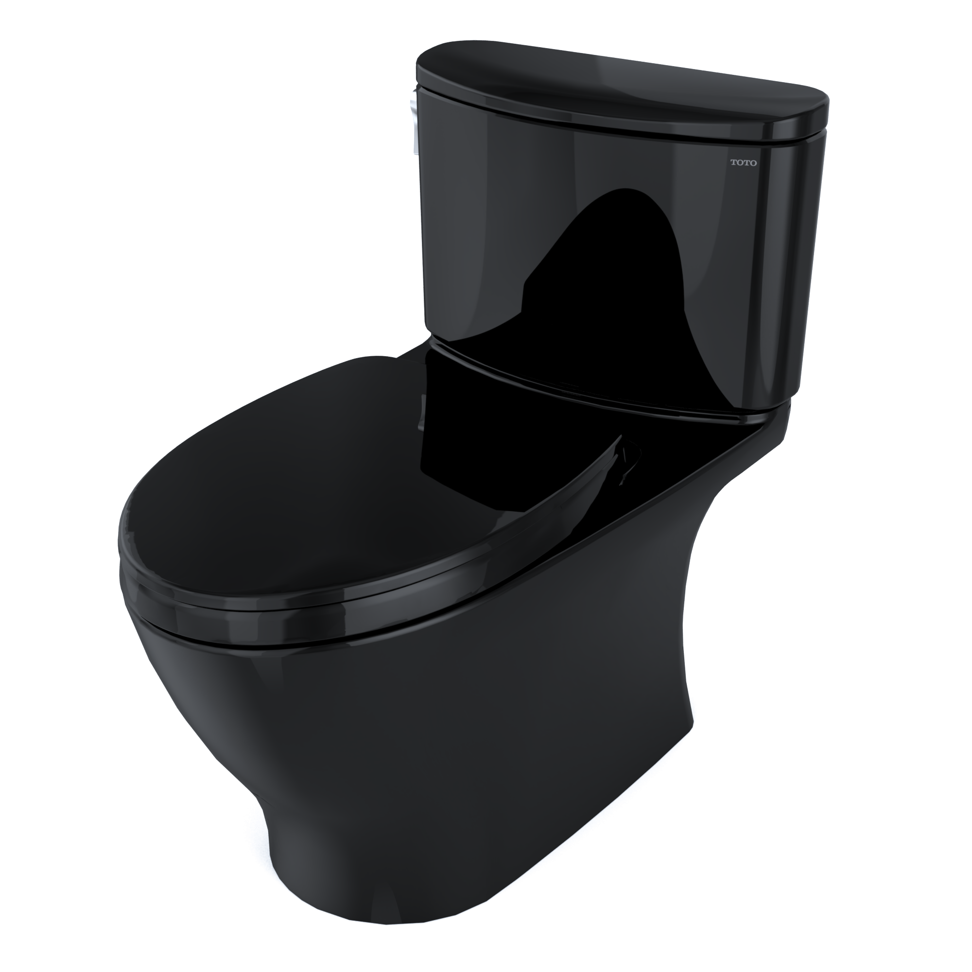 TOTO MS442124CEF#51 Nexus Two-Piece Elongated 1.28 Gpf Universal Height Toilet With Ss124 Softclose Seat - Ebony
