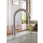 HANSGROHE 04215800 Talis C HighArc Kitchen Faucet, 2-Spray Pull-Down, 1.75 GPM - Stainless Steel Optic