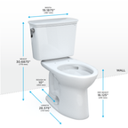 TOTO CST786CEFG.10#01 Drake Transitional Two-Piece Elongated 1.28 Gpf Universal Height Tornado Flush Toilet With 10 Inch Rough-In And Cefiontect - Cotton White