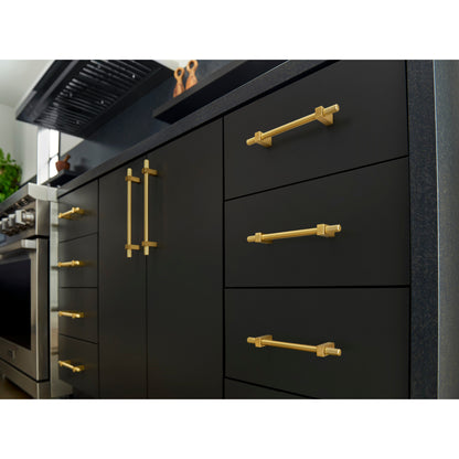 JEFFREY ALEXANDER 698-128BG Larkin Knurled Ends 128 mm Center-to-Center Bar Pull - Brushed Gold