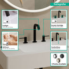 HANSGROHE 73332671 Tecturis S Widespread Faucet 150, 1.2 GPM - Matte Black