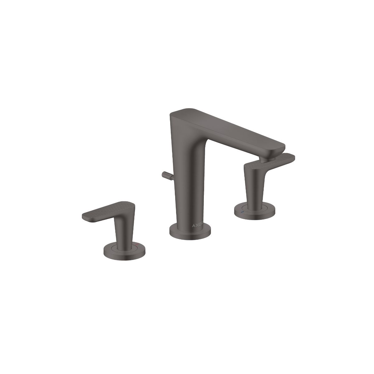 AXOR 49061341 Citterio C Widespread Faucet 125 with Pop-Up Drain- Cubic Cut, 1.2 GPM - Brushed Black Chrome
