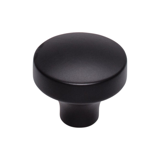 TOP KNOBS TK902BLK Kinney 1 1/2" Diameter Round Knob - Flat Black