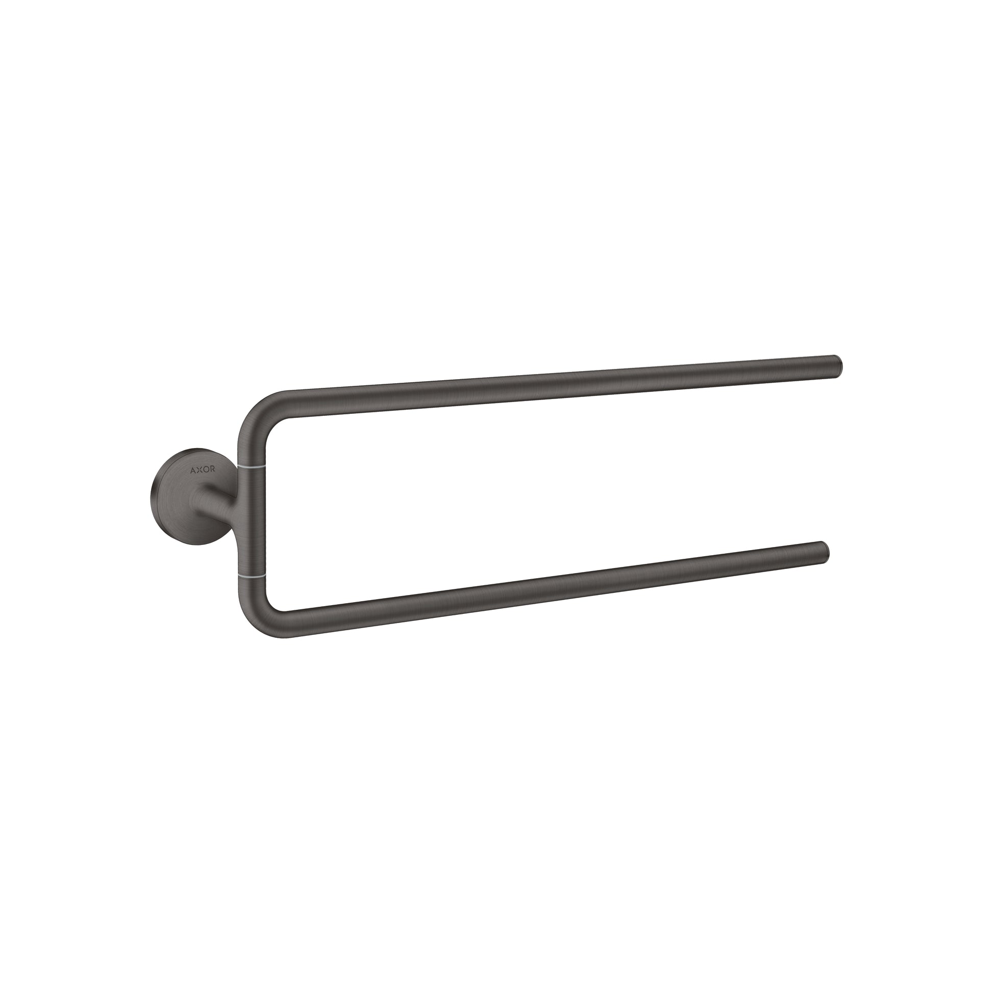 AXOR 42822340 Universal Circular Double Towel Bar, 20" - Brushed Black Chrome