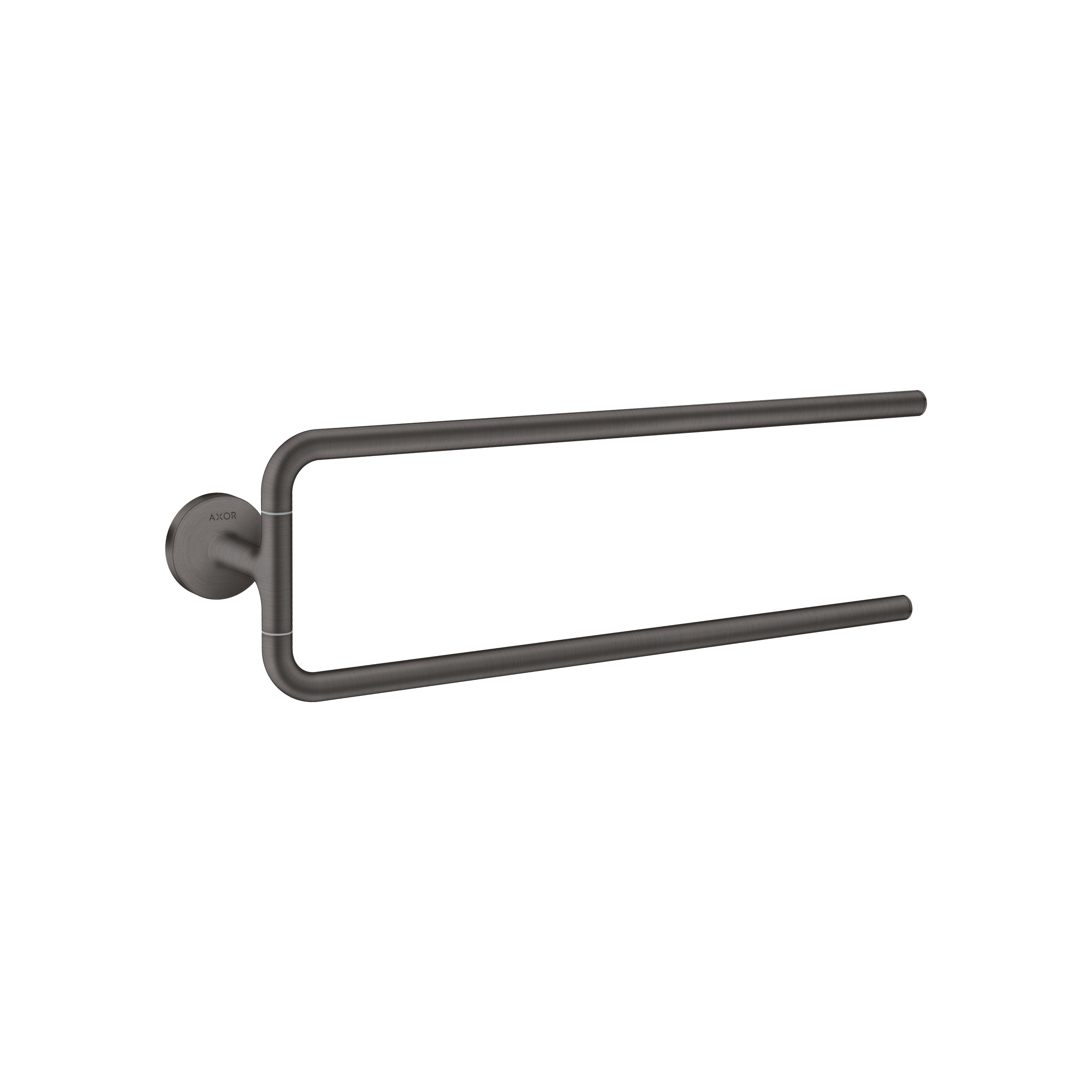 AXOR 42822340 Universal Circular Double Towel Bar, 20" - Brushed Black Chrome