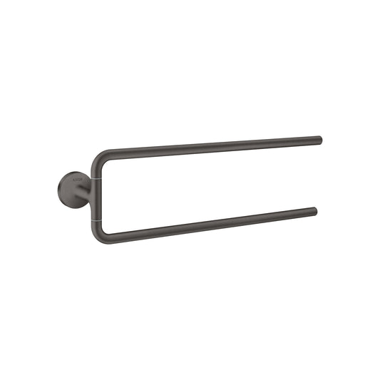 AXOR 42822340 Universal Circular Double Towel Bar, 20" - Brushed Black Chrome