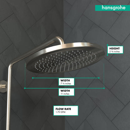HANSGROHE 26217821 Croma Showerhead 280 1-Jet, 1.75 GPM - Brushed Nickel