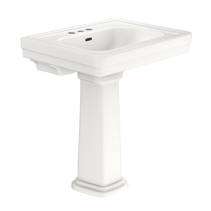 TOTO LPT530.4N#11 Promenade 27-1/2" X 22-1/4" Rectangular Pedestal Bathroom Sink For 4 Inch Center Faucets - Colonial White