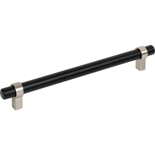 JEFFREY ALEXANDER 5192MBSN Key Grande 192 mm Center-to-Center Bar Pull - Matte Black w/Satin Nickel