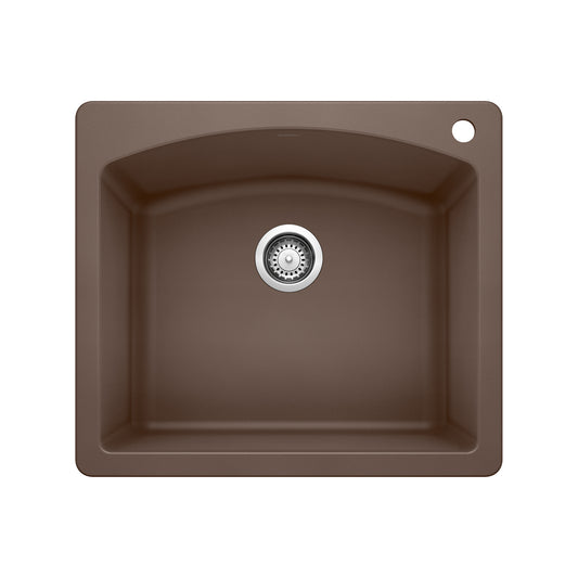 BLANCO 440208 Diamond Diamond SILGRANIT 25" Single Bowl Dual Mount Kitchen Sink - Cafe in Cafe