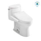 TOTO MW6043074CUFG#01 Washlet+ Ultramax Ii 1G One-Piece Elongated 1.0 Gpf Toilet And Washlet+ C2 Bidet Seat - Cotton White