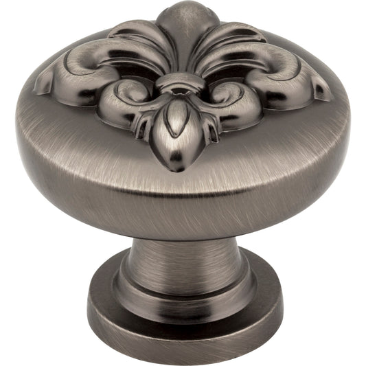 JEFFREY ALEXANDER 218BNBDL Lafayette 1-3/8" Diameter Mushroom Knob - Brushed Pewter