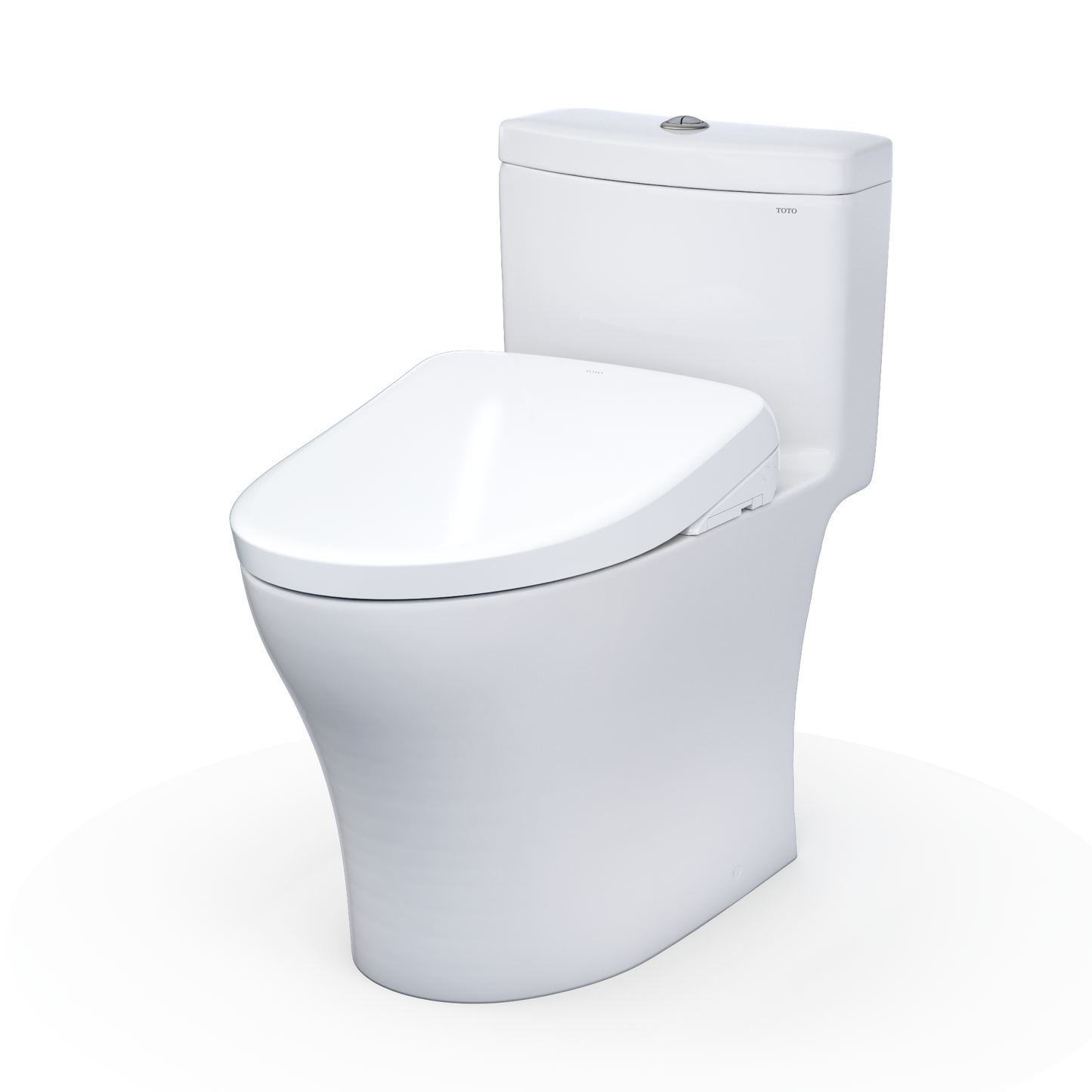 TOTO MW6464736CEMFGNA#01 WASHLET+ Aquia IV One-Piece Elongated Dual Flush 1.28 and 0.9 GPF Toilet with Auto Flush S7A Contemporary Bidet Seat , Cotton White