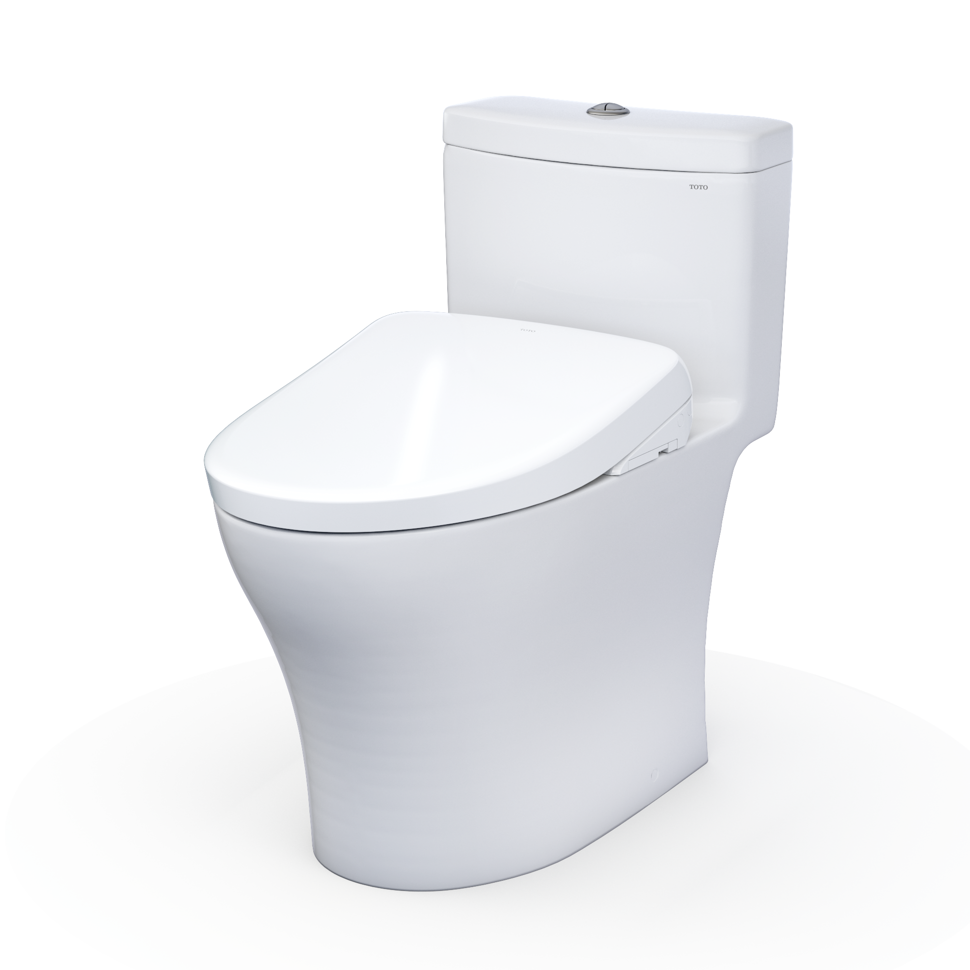 TOTO MW6464736CEMFGN#01 Washlet+ Aquia Iv One-Piece Elongated Dual Flush 1.28 And 0.9 Gpf Toilet With S7A Contemporary Electric Bidet Seat - Cotton White