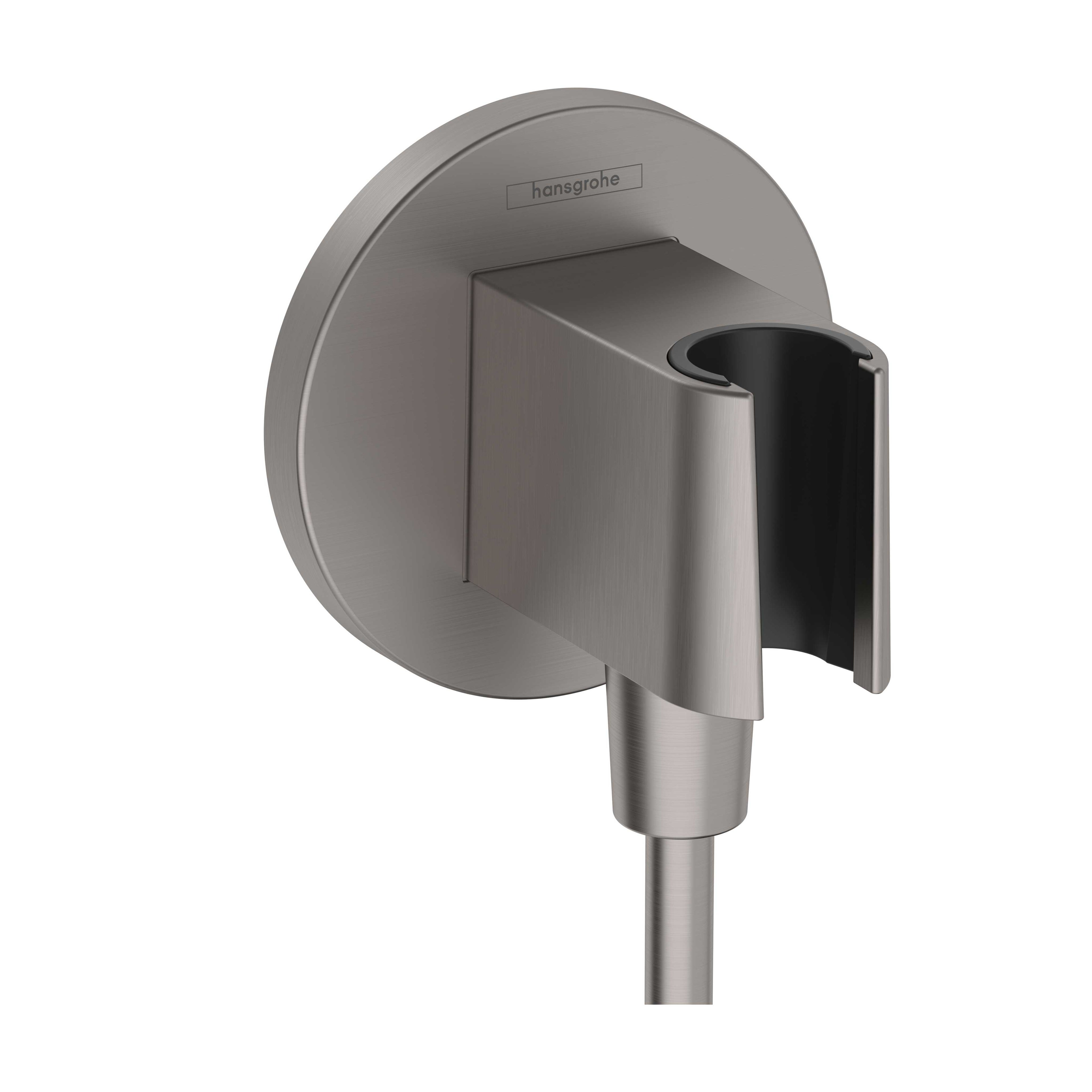 HANSGROHE 26888341 FixFit S Wall Outlet with Handshower Holder - Brushed Black Chrome
