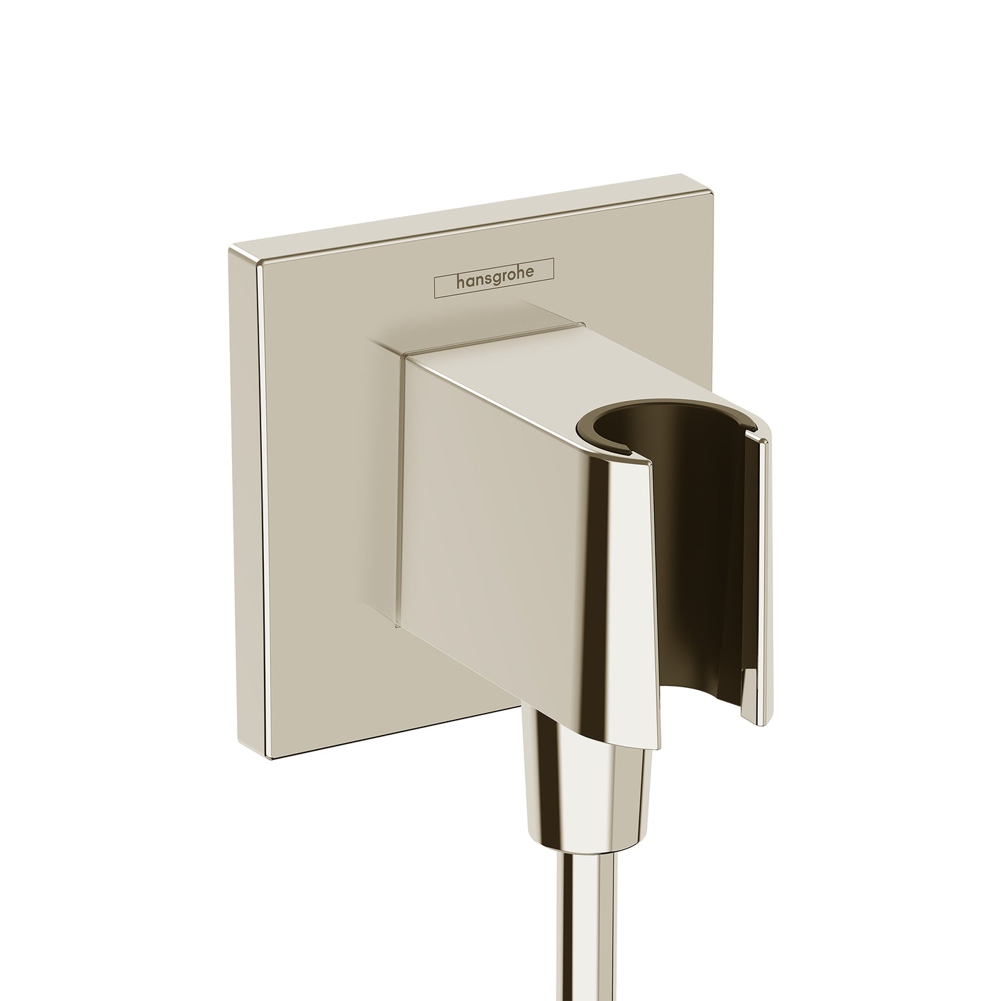 HANSGROHE 26889831 FixFit E Wall Outlet with Handshower Holder in Polished Nickel