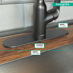 HANSGROHE 14019341  Base Plate for Single-Hole Kitchen Faucets, 10" - Brushed Black Chrome