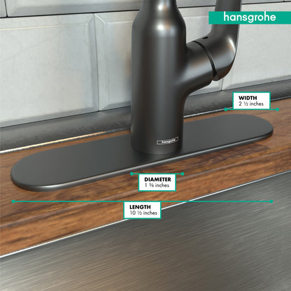 HANSGROHE 14019341  Base Plate for Single-Hole Kitchen Faucets, 10" - Brushed Black Chrome