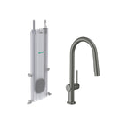 HANSGROHE 72850341 Talis N HighArc Kitchen Faucet, A-Style, 2-Spray Pull-Down, with sBox, 1.75 GPM - Brushed Black Chrome