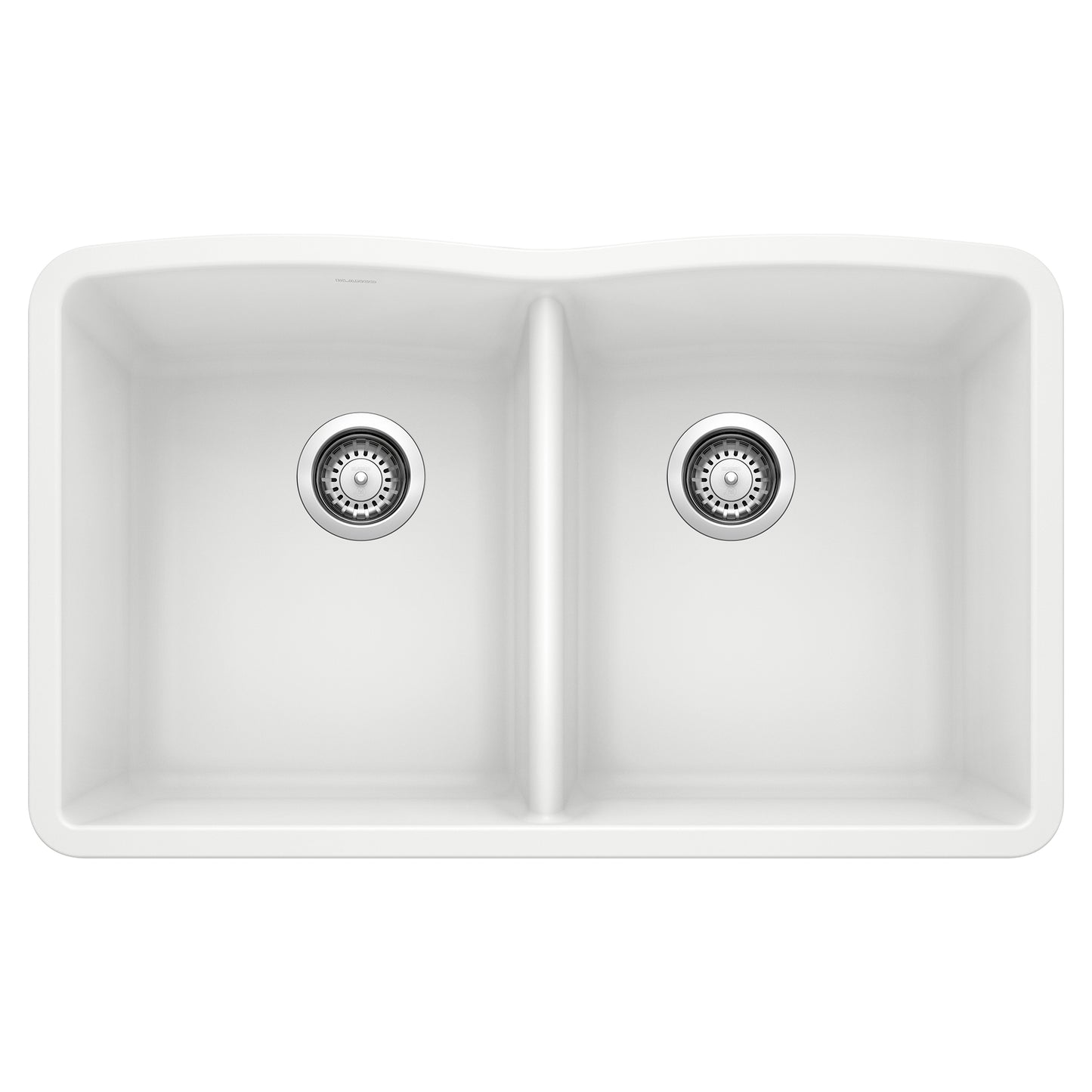 BLANCO 440185 Diamond Diamond SILGRANIT 32" 50/50 Double Bowl Undermount Kitchen Sink - White in White