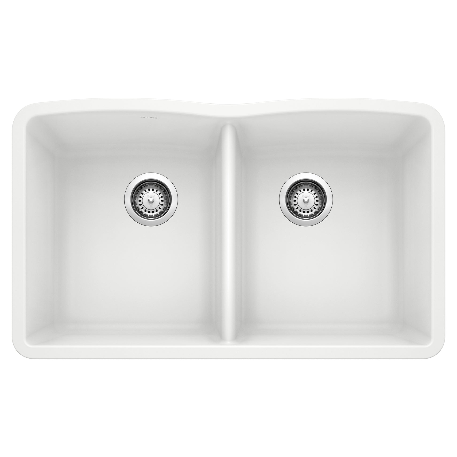 BLANCO 440185 Diamond Diamond SILGRANIT 32" 50/50 Double Bowl Undermount Kitchen Sink - White in White